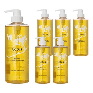 SOAPBERRY 古寶無患子 LOTUS 保濕香蓮卸妝液 適用敏弱性及一般肌膚 溫和不刺激 卸妝潔膚舒緩保濕4效合1, 500g, 6瓶