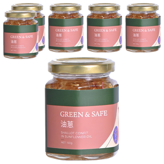 GREEN&SAFE 永豐餘生技 油蔥 (固形量40公克) 葵花油 紅蔥頭, 6罐, 150g