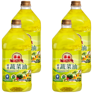 泰山 精選蔬菜油, 全素, 不添加棕櫚油, 3L, 4瓶