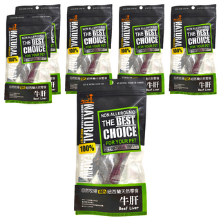 NATURAL FARM 自然牧場 紐西蘭天然零食 牛肝, 100%紐西蘭天然牛肝製成, 6包, 60g