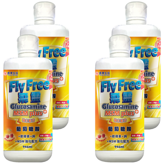 信東生技 飛靈葡萄糖胺液, MSM強化配方, 西印度櫻桃風味, 946ml, 4瓶