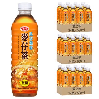 愛之味 冰萃漫香 無糖麥仔茶, 590ml, 72瓶