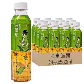 金車 波爾 無糖綠茶, 清新自然茶味 健康好選擇, 580ml, 24瓶