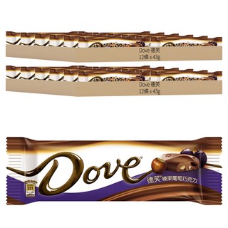 Dove 德芙 榛果葡萄巧克力，隨時享受幸福滋味, 43g, 24條