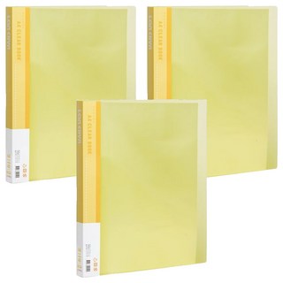 連勤牌文具 PP果凍色系40頁資料簿 LC-40JL 黃色 A4資料夾, 3本