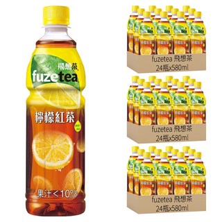 fuzetea 飛想茶 檸檬紅茶, 580ml, 72瓶