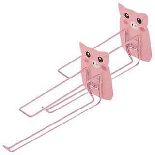 不鏽鋼衣架收納架 可愛造型 無痕黏貼 穩固不脫落, 顏色隨機, 2個