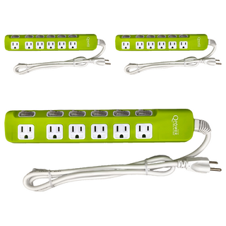 Tyson 太順電業 QPOWER 太超值 7切6座3P延長線 TS-376A, 1.2m, 萊姆, 3條