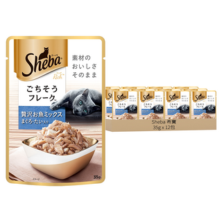 Sheba 希寶 日式鮮饌包 貓副食餐包 鮮魚總匯 鮪魚 + 鯛魚, 35g, 12包