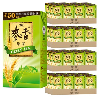 統一 麥香 綠茶, 清新 甜香, 搭配 焙炒 大麥, 300ml, 24入, 96入