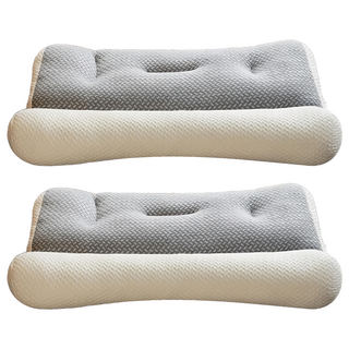 HONDONI 日式反牽引護頸止鼾枕 Z8BW, 白色 + 灰色, 2個
