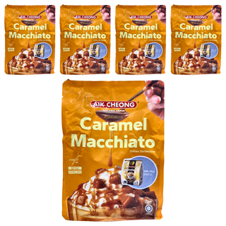 AIK CHEONG 益昌 南洋風文藝館 微磨咖啡 四合一 焦糖瑪奇朵風味, 25g, 12包, 5袋