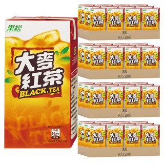 黑松 大麥紅茶, 高級紅茶萃取，香濃焙炒香氣大麥，甘甜美味，順口解渴, 300ml, 96入