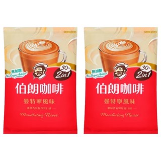 MR.BROWN 伯朗咖啡 曼特寧風味 二合一, 風味強烈 口感濃醇厚實 無添加糖 純粹 健康, 10.5g, 30包, 2袋