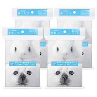 nepia 王子 鼻部超柔保濕隨身面紙 雙重保濕配方+天然角鯊烷 超柔肌膚觸感 細緻滑順 最適合敏感肌, 4包, 4袋