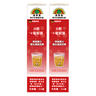 SUNLIFE 森萊富 B群+電解質發泡錠 橘子葡萄柚口味, 20顆, 80g, 2盒