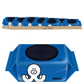 sense 掀蓋式濕紙巾 , 厚實, 方便抽取, 薰衣草精油, 40g, 100張, 10包