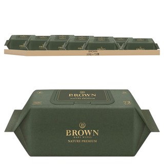 BROWN 優質嬰兒用濕紙巾深色款, 72張, 10包