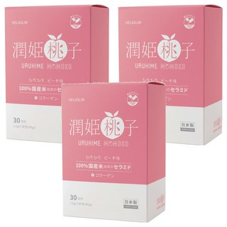 URUHIME MOMOKO 潤姬桃子 粉狀食品, 30條, 1.5g, 3盒