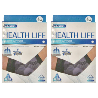 YASCO 昭惠 ASCO 纖薄高張力 涼感護肘 74002SE 20~26cm S / M 黑色, 2盒