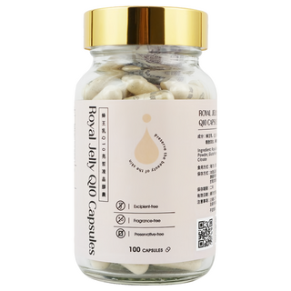 泉發蜂蜜 蜂王乳Q10亮皙凍晶膠囊 Excipient-free Fragrance-free Preservative-free 100顆, 500mg, 1罐