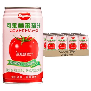 KAGOME 可果美 有鹽蕃茄汁, 24罐, 完熟蕃茄 台灣製造, 340ml