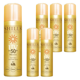 SHILLS 舒兒絲 保濕防曬冰鎮噴霧 修護防禦 咖色, 180ml, 6罐