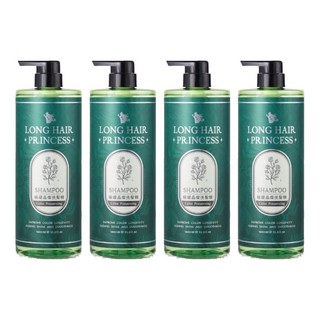 長髮公主的秘密 極耀晶燦洗髮精 4瓶 1L, 染燙受損髮質專用, 無矽靈, 花香