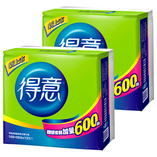 得意 抽取式衛生紙 150張, 12包, 2袋