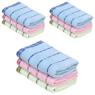 GRACE 格蕾絲 純棉洗臉毛巾3件組 格子紋款 台灣製 柔軟親膚 吸水速乾 顏色隨機, 3組