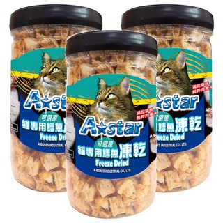 A star 犬貓用 星鮮食凍乾 鱈魚塊, 70g, 3罐