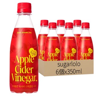 sugarlolo 蘋果醋氣泡飲, 350ml, 6個
