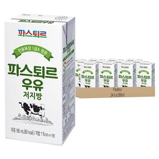 Pasteur 專用牧場 1級A低脂牛奶, 190ml, 24入