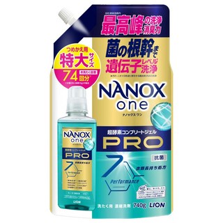 LION 獅王 NANOX one PRO超濃縮抗菌洗衣精 補充包 加強去漬, 740g, 1包