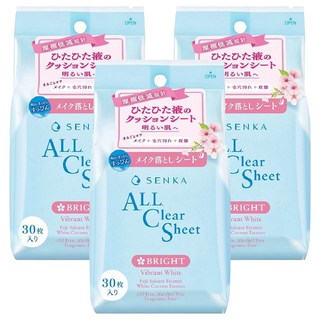 SENKA 專科 台灣公司貨 超微米透亮卸妝棉, 30片, 3包