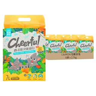 LitoMON 怪獸部落 費洛蒙快樂貓砂 條形豆腐砂, 2.7kg, 6袋, 無香味
