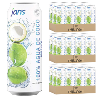 jans 100%椰子水 490ml*36瓶裝-天然健康解渴飲品, 36罐