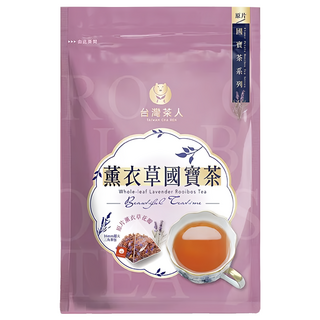 台灣茶人 南非紅國寶茶 原片薰衣草，日本進口耐高溫茶包，零咖啡因, 2.2g, 10包, 1袋