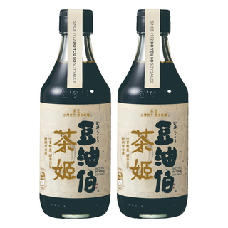 豆油伯 茶姬釀造醬油 2瓶 300ml-台灣茶豆釀造、無添加、玻璃瓶裝