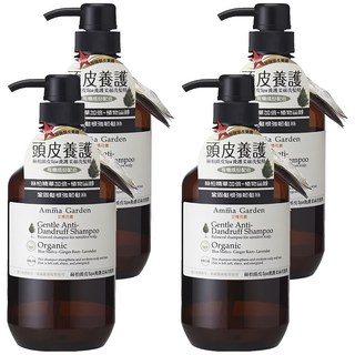 Amma Garden 艾瑪花園 絲柏頭皮SPA養護柔絲洗髮精 適合敏感頭皮 稀疏脆弱髮質, 750ml, 4瓶