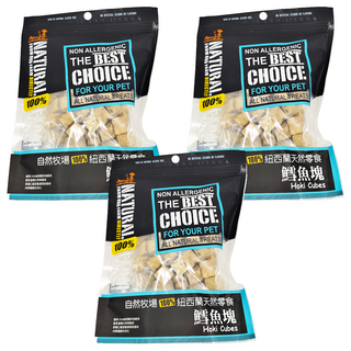 NATURAL FARM 自然牧場 紐西蘭天然零食, 3包, 100g, 鱈魚塊