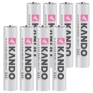 KANDO 感動 4號低自放充電電池 1000mAh Set 4顆 各類3C/電子產品均適用, 2組
