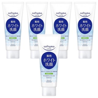 KOSE 高絲 softymo 絲芙蒂 嫩白洗顏霜 添加豆乳發酵液, 150g, 5條