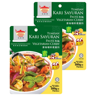 TEAN'S GOURMET 田師傅 五辛素咖哩即煮醬料, 清新爽口南洋風味, 無加入蔥、蒜配方, 200g, 2包