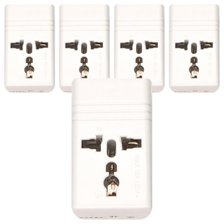 Dr.AV 聖岡科技 2P台灣專用 萬國轉換節能插頭 1孔 適用電壓AC125V 額定電流15A, 13.4cm, 白色, 5個