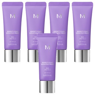 MISSHA 台灣公司貨 完美遮瑕BB霜 SPF50+ PA++++, No.21白皙色, 20ml, 5條