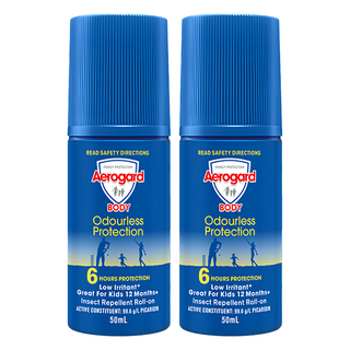 Aerogard 澳樂家 滾珠防蚊液 6小時防護 低刺激性 適合12個月以上兒童, 50ml, 2瓶