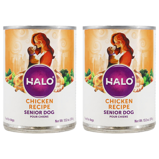 Halo 嘿囉 熟齡犬雞肉罐頭飼料 13.2oz 人類食用等級鮮肉 非基改蔬果, 鮮燉雞肉, 374g, 2罐