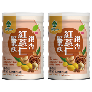 薌園 銀杏紅薏仁堅果飲, 450g/罐, 多種穀物, 膳食纖維, 2罐