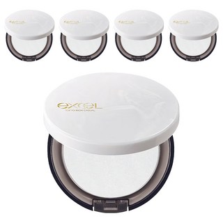 EXCEL 晶彩清透蜜粉餅10g 透明色 5個,打造自然透亮妝感